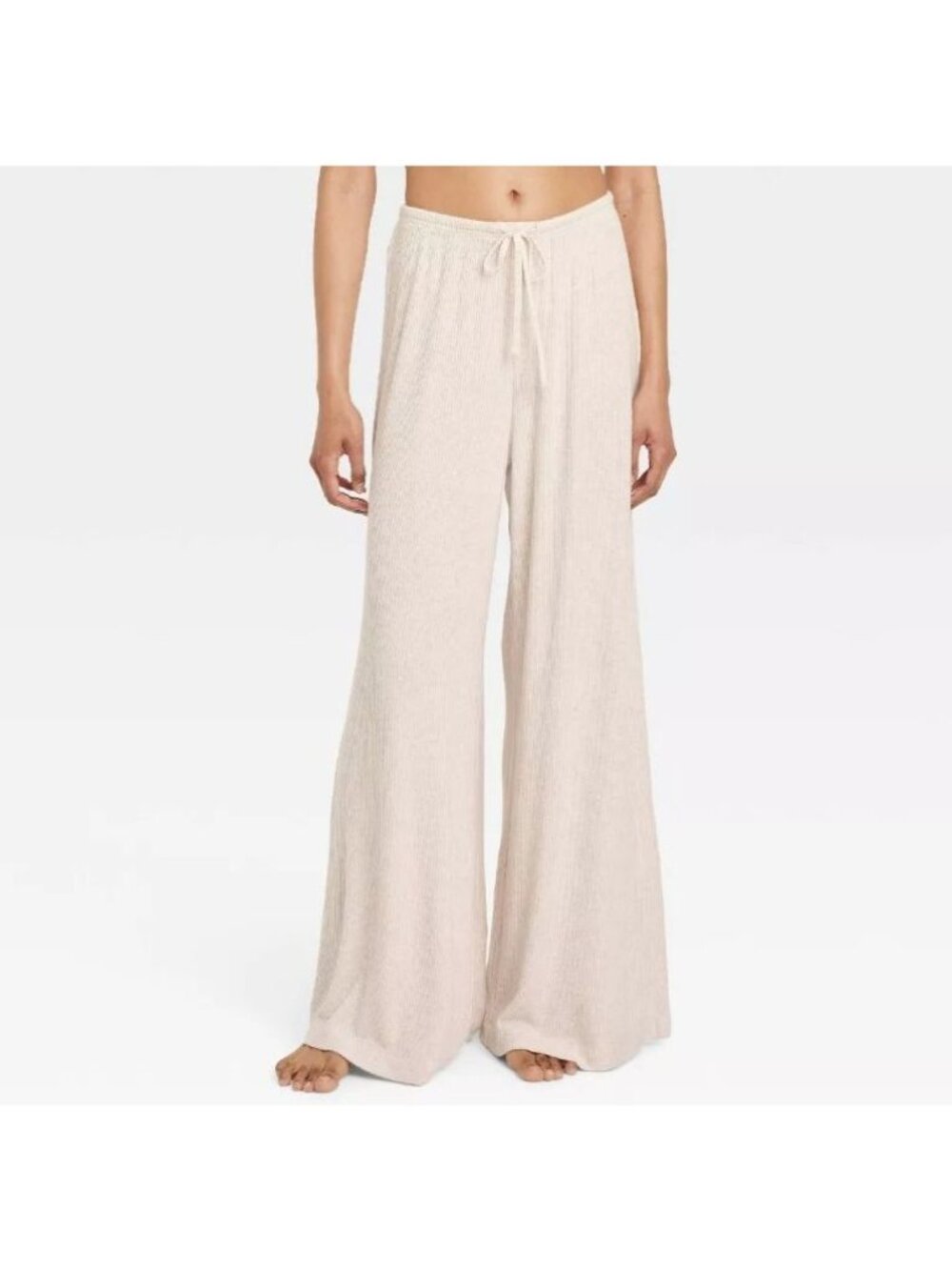 Auden Sleepwear Wide Leg Soft Pants MEDIUM LONG Soft Oatmeal Cream Loungewear